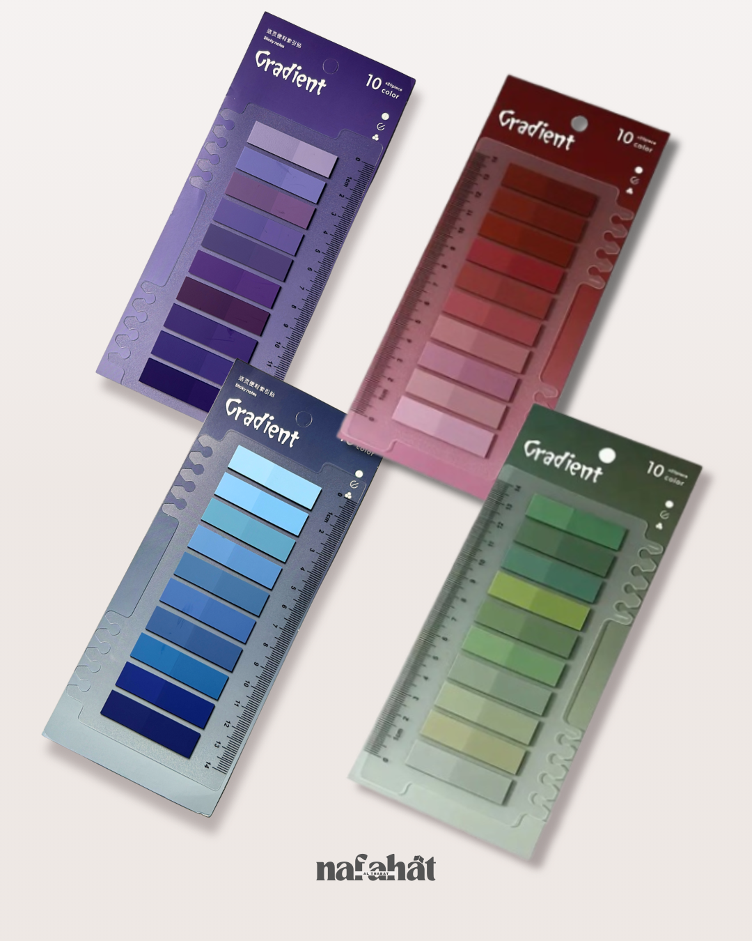 Set de 200 post-it rectangulaires gradués - Couleur au choix